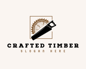 Woodwork Saw Log logo design