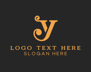 Fancy Script Letter Y logo