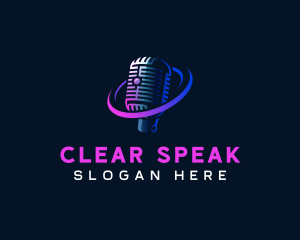 Mic Microphone Podcast logo design