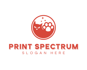 Pet Grooming Cat Paw logo design