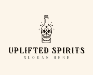 Skull Bottle Brewery logo design