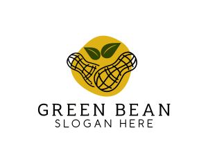 Round Peanut Leaf logo design