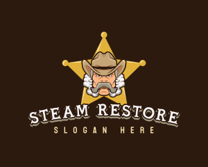 Cowboy Sheriff Vapor logo design