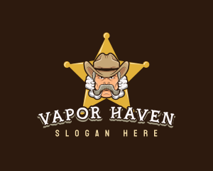 Cowboy Sheriff Vapor logo design