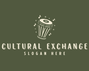 Cultural Drum Music Note logo