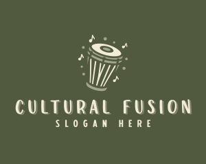 Cultural Drum Music Note logo design