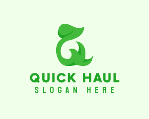 Green Plant Letter Q logo design