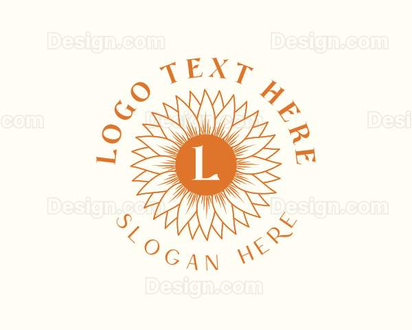 Organic Sunflower Plant Logo