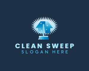 Broom House Cleaning logo design