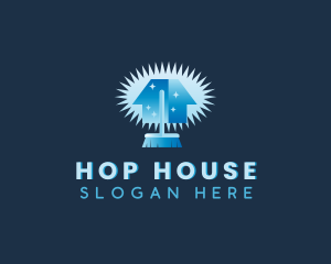 Broom House Cleaning logo design