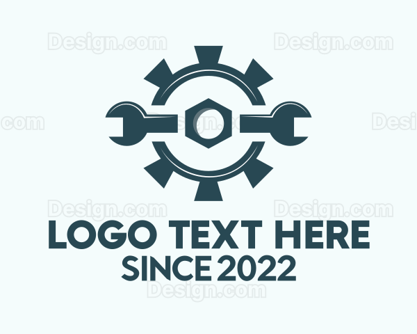 Blue  Cog Wheel Wrench Logo