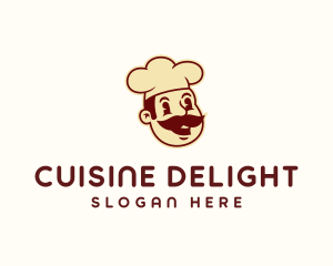 Retro Mustache Chef logo design