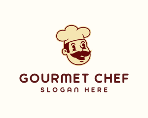 Retro Mustache Chef logo design