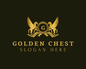 Golden Pegasus Horses logo design