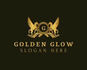 Golden Pegasus Horses logo design