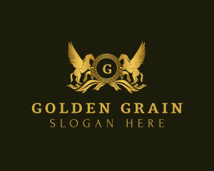 Golden Pegasus Horses logo design