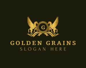 Golden Pegasus Horses logo design