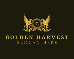 Golden Pegasus Horses logo design