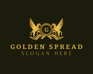 Golden Pegasus Horses logo design