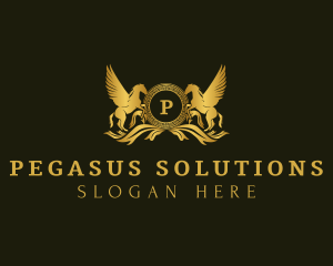 Golden Pegasus Horses logo design