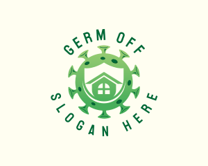 Virus Home Bacteria logo design