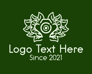 Photo App - Camera Lens Leaves logo design