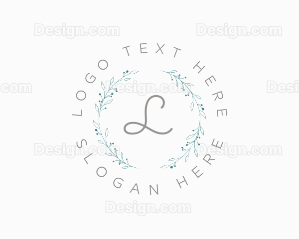 Luxury Natural Floral Wreath Logo