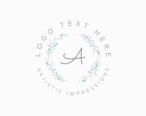 Luxury Natural Floral Wreath logo design