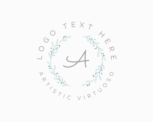 Luxury Natural Floral Wreath logo design