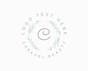 Luxury Natural Floral Wreath logo design