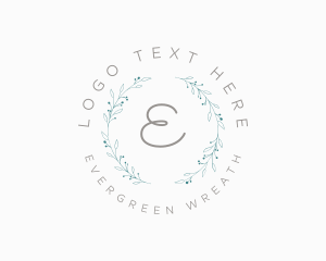 Luxury Natural Floral Wreath logo design