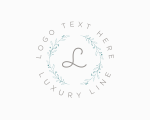 Luxury Natural Floral Wreath logo design