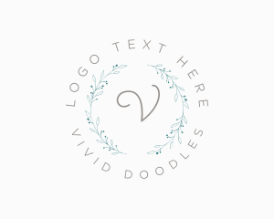 Luxury Natural Floral Wreath logo design