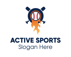 Baseball Sport Flame  logo