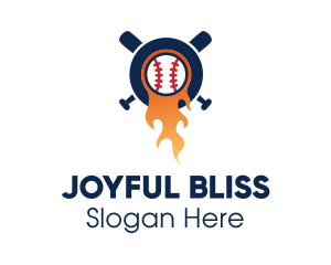 Baseball Sport Flame  logo design