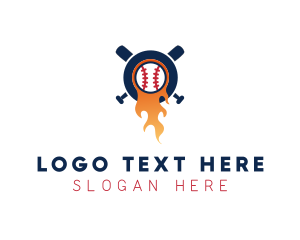 Baseball Sport Flame  logo