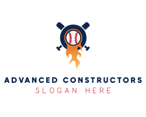 Baseball Sport Flame  logo design