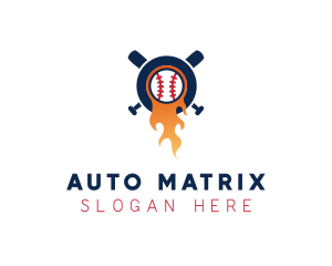 Baseball Sport Flame  logo design