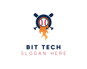 Baseball Sport Flame  logo design