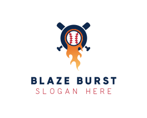 Baseball Sport Flame  logo design