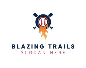 Baseball Sport Flame  logo design