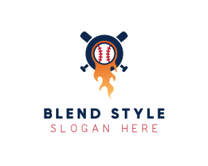 Baseball Sport Flame  logo design