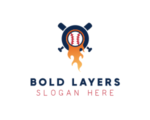 Baseball Sport Flame  logo design