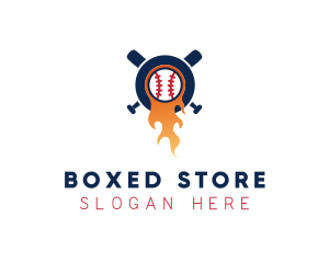 Baseball Sport Flame  logo design