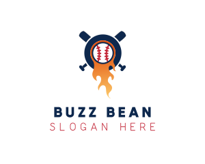 Baseball Sport Flame  logo design