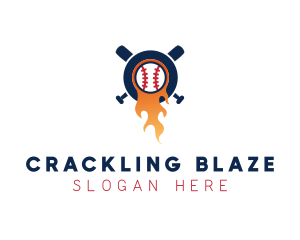 Baseball Sport Flame  logo design