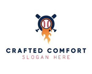 Baseball Sport Flame  logo design