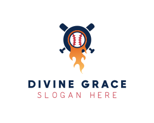 Baseball Sport Flame  logo design