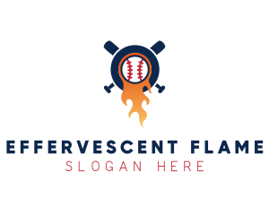 Baseball Sport Flame  logo design