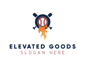 Baseball Sport Flame  logo design